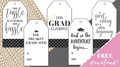 Free Printable Graduation Gift Tags